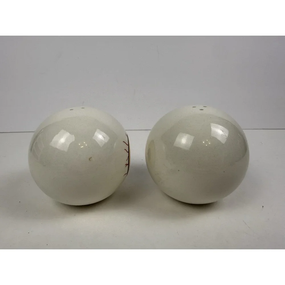 Bloodshot Eyeballs Salt And Pepper Shakers Green and Yellow Halloween